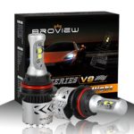 BROVIEW V8 LED Headlight Bulbs w/ Clear Arc-Beam Kit 72W 12,000LM 6500K White Cree Replacement Headlights for Replace HID & XENON Headlights 2 Yr Warranty – (2pcs/set) (9007,HB5)