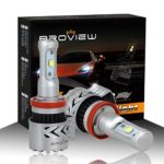 BROVIEW V8 LED Headlight Bulbs w/ Clear Arc-Beam Kit 72W 12,000LM 6500K White Cree LED Lights for Cars Replace HID & XENON Headlights 2 Yr Warranty – (2pcs/set)( H8 H11 H9)