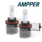 H13 (9008) LED Headlight Bulbs (High Beam + Low Beam), Ampper Ultra Bright Arc Style Beam All in One Conversion Kit – 120W 9,600Lumen 6K Cool White CREE Chips (Pack of 2)