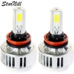Starnill LED Headlight Conversion Kit – All Bulb Sizes – 72W 6600LM COB LED – Replaces Halogen & HID Bulbs (H11)