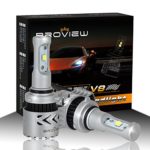 BROVIEW V8 LED Headlight Bulbs w/ Clear Arc-Beam Kit 72W 12,000LM 6500K White Cree LED Headlight for Replace HID & Halogen Headlights 2 Yr Warranty – (2pcs/set)(9006,HB4)