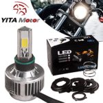 YITAMOTOR H4 COB LED Bulb HID White 360° Hi/Low Beam Motorcycle Headlight 6500K High Power