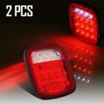 Partsam 2xUniversal 16 LED Stop Tail Turn Signal back up Clearance Marker Light Lamp Red/White