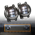 2pcs 4 Inch 30w Cree Led Fog Lights Len Projector for Jeep Tractor Boat Led Fog Lamps Bulb Auto Led Headlight Driving Offroad Lamp for Jeep Wrangler Dodge Chrysler Front Bumper Lights