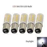 (Pack of 5) DC Bayonet Dual Contact 12V LED Daylight Bulb-BA15D Base-Equivalent 50 watts Bulb -Replaces T3/T4/C7/S6 Halogen Bulb­