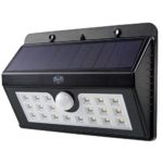 California Basics 20 LED Solar Sensor Powered Wall Flood Light for Outdoors, Weatherproof, Black