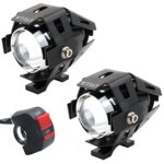 LYLLA One Mode Hgih Beam CREE U5 LED Lamp Headlight Fog Light Spotlight for Motorcycle/ATV/Truck w/ ON/OFF Switch Button (Pack of 2)