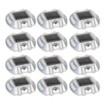 Solar Road Path Deck Dock Warning Lights with White LEDs (12 Pack)