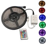 Grandview 16.4FT/5M 3528 Neon Waterproof 300 LED RGB Strip Light Color Changing RGB Flexible+ 24 Key Remote