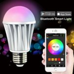MagicLight® Bluetooth Smart LED Light Bulb – Smartphone Controlled Dimmable Multicolored Color Changing LED Lights – Works with iPhone, iPad, Android Phone and Tablet