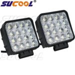2pcs one pack 4 inch square 48w led work light off road flood lights truck lights 4×4 off road tractor jeep work lights fog lamp For Jeep Cabin/Boat/SUV/Truck/Car/ATV/Vehicles/automative/jeep/Marine 10-30V