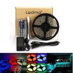 LEDMO Flexible RGB LED Strip Light Kit,DC12V LED Light Strip Waterproof, 16.4 Ft/5M ,LED Rope Light.+ 44 Keys IR Remote +DC12V 5A Power Supply