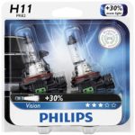 Philips H11 Vision Upgrade Headlight Bulb, 2 Pack