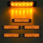 Partsam 5X 3.8″ Truck Bus Boat Trailer Side Marker Indicators Light Lamp Amber 6LED