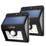 Litom Solar Powered Wireless 8 LED Security Motion Sensor Lamp Outdoor Light (2 Pack)