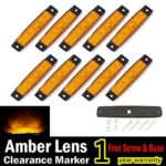 10 pcs TMH® 3.8″ 6 LED Amber Side Led Marker, Trailer lights, Trucks, Marker lights, Rear side marker light, Trailer led marker lights, RV