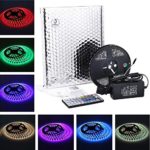 SINOU 5-Meter Waterproof Flexible Color Changing RGB SMD 5050 300 LEDs Light Strip Kit with 44 Keys IR Remote Controller,Control Box for Home Decorative