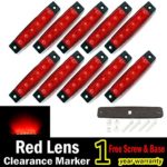 10 pcs TMH® 3.8″ 6 LED Red Side Led Marker, Trailer marker lights, Led marker lights for trucks, Marker light, Cab Marker, RV Marker light Red, Rear side marker light