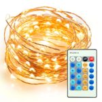 TaoTronics Outdoor String Lights, Dimmable LED String Lights for Bedroom, Patio, Party, Christmas Tree, Decorations ( 100 LEDs, 33 ft Copper Wire, Warm White, Remote Control )