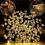 Addlon Solar LED String Patio Lights,115ft 300 LED 2 work Modes, Ambiance lights for Outdoor, Patio, Fairy Garden, Home, Wedding, Christmas Party, Xmas Tree, waterproof (Warm White)