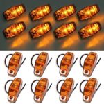 Partsam 8x Universal 2 Diode Amber Mount Clearance LED Light Side Fender Marker Assembly (Size: 2.53 x 1.06 x 0.71 inch )