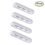 Ledinus 4 Pack 4-LED Touch Tap Push Stick-on Anywhere Light Super Bright LED Night Light for Closets, Attics, Garages, Car, Sheds, Storage Room