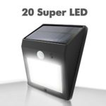 Solar Powered Lights, Outdoor Garden E-feel 20 LED Weatherproof Wall Lights with Best Solar Panel