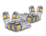 Zone Tech 5-smd Warm White High Power LED Car Lights Bulb – 8 Pieces Premium Quality 5 LED SMD SMT 194 T10 Wedge Base Warm White 12V DC/AC 1407WW