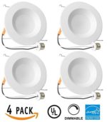4 Pack of 13W 5/6inch Dimmable LED Retrofit Recessed Lighting Fixture (=75W) 3000K Warm White Energy Star, UL, LED Ceiling Light – 965 Lumens Recessed LED Downlight