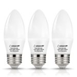 LOHAS LED 6 Watt LED Candle Light Bulb E26 Base ,60W Equivalent, Daylight White 5000k, 550lm, 180 Degree Beam, Not-dimmable, LED Light Bulb Pack of 3