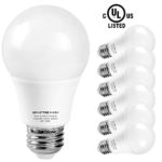 A19 LED Bulb, SHINE HAI Daylight White 5000K 800lm Non-dimmable UL-Listed LED Light Bulbs 60W Equivalent, Bright White, 6-Pack