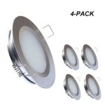 RV Boat Recessed Ceiling Light 4 Pack Acegoo Super Slim LED Panel Light DC 12V 3W Full Aluminum Downlights, Soft White (Silver)