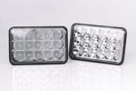 BENSON pair 7×6 45W Led Headlight conversions 15 Chip sealed beam to H4 harness Clear glass lens