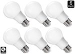 Luxrite LR21393 (6-Pack) 9W LED A19 Light Bulb, 60W Equivalent, Non-Dimmable, Cool White 4000K, E26 Base, UL-Listed