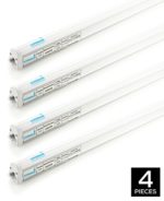 Hyperikon LED T5 Integrated Single Fixture, 4FT, 22W, 2200lm, 5000K (Crystal White Glow), Frosted, Utility Shop Light, Basement, Ceiling and Under Cabinet Light, Corded electric with built-in ON/OFF switch – (Pack of 4)