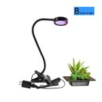 Dking Blue&Red Light Adjustable LED Grow Light 10W 2 Level Dimmable for Indoor Plants Hydroponics Greenhouse Gardening, Clamp Clip Desk Growing Lights Lamp Bulb with Flexible Gooseneck (8-kind of lights)