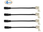 SoundOriginal 8mm (SMD3528) Strip to DC LED Light Strip Connector – 3528 to Transformer DC Jack – Connector of Single Color LED Strip Light, Connector Strip to Power Adaptor (4pack)