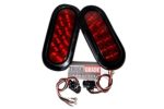 ToughGrade TG-73 Red Oval Sealed LED Turn Signal and Parking Light Kit with Light, Grommet and Plug for Truck,Trailer (Turn, Stop, and Tail Light)