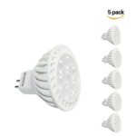 6W MR16 LED Bulbs(5 pack),Simpome GU5.3 LED Light Bulbs,3000K Warm White LED MR16 Spotlights,50W Halogen Equivalent,AC/DC12V,540 Lumens,Not Dimmable,Recessed Lighting,Track Lighting