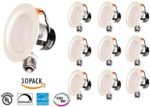 10 PACK- 11W 4-inch ENERGY STAR UL-listed Dimmable LED Downlight Retrofit Recessed Lighting Fixture -4000K Cool White LED Ceiling Light –660LM, Title 24, ROHS, 5 Year Warranty