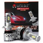 VK-G8 H4 9003 12000LM LED Headlight Conversion Kit, Hi/Lo beam headlamp, Dual Beam Head Light, HID or Halogen Head light Replacement, 6500K Xenon White, 2 pcs- 2 Year Warranty