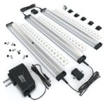 EShine® 3 Panels LED Under Cabinet Lighting, with IR Sensor! Hand Wave Activated – Bright, Strong and Stable – Easy to Install, Screw and 3M Sticker Options Included – Deluxe Kit, Cold White