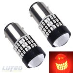 LUYED 2 x 900 Lumens Super Bright 1157 3014 78-EX Chipsets 1157 2057 2357 7528 LED Bulbs Used For Tail Lights,Brake Lights and Turn Signal Lights,Red