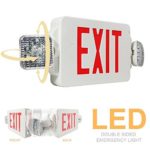eTopLighting LED Exit Sign Emergency Lighting Emergency LED Light (UL924, ETL listed) / Rotate LED Lamp Head / Red Letter, EL2CR-1
