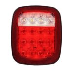 Partsam Red/white Truck Trailer Boat Jeep Stop Turn Tail back up 16 LED Light Stud Mount