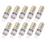 Rayhoo 10pcs G4 Base 24 LED Light Bulb Lamp 1.5 Watt DC 12V Warm White Undimmable Equivalent to 10W T3 Halogen Track Bulb Replacement 360° Beam Angle(Only DC 12V)