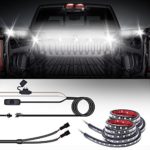 MICTUNING 2Pcs 60″ White LED Cargo Truck Bed Light Strip Lamp Waterproof Lighting Kit with On-Off Switch Fuse 2-Way Splitter Cable for Jeep Pickup RV SUV and More
