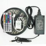 eBoTrade 16.4ft 5M Waterproof Rope Lights 300 LEDs 5050 SMD RGB Multicolored + 44 KEYS IR Remote Controller + 12V 5A Power Supply
