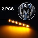 Partsam 2x Mini Strip Black led motorcycle Turn signal Universal Amber lights Strip 6LED