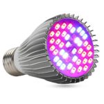 LVJING Full Spectrum 30W Led Grow Light Bulb, E27 Base, 40pcs 5730smd, Red/Blue/IR/UV/White Light, AC 85~265V, for Indoor Plants Garden Greenhouse Hydroponic System Growth and Lighting